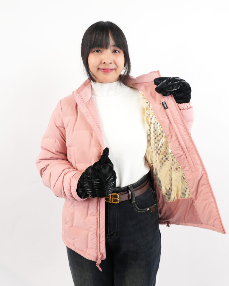 เช่าชุดกันหนาว Columbia Brook Women's Omni-Heat Down Jacket สีชมพู Omni-Heat Gold สำหรับเที่ยวเมืองหนาว - GO Mall