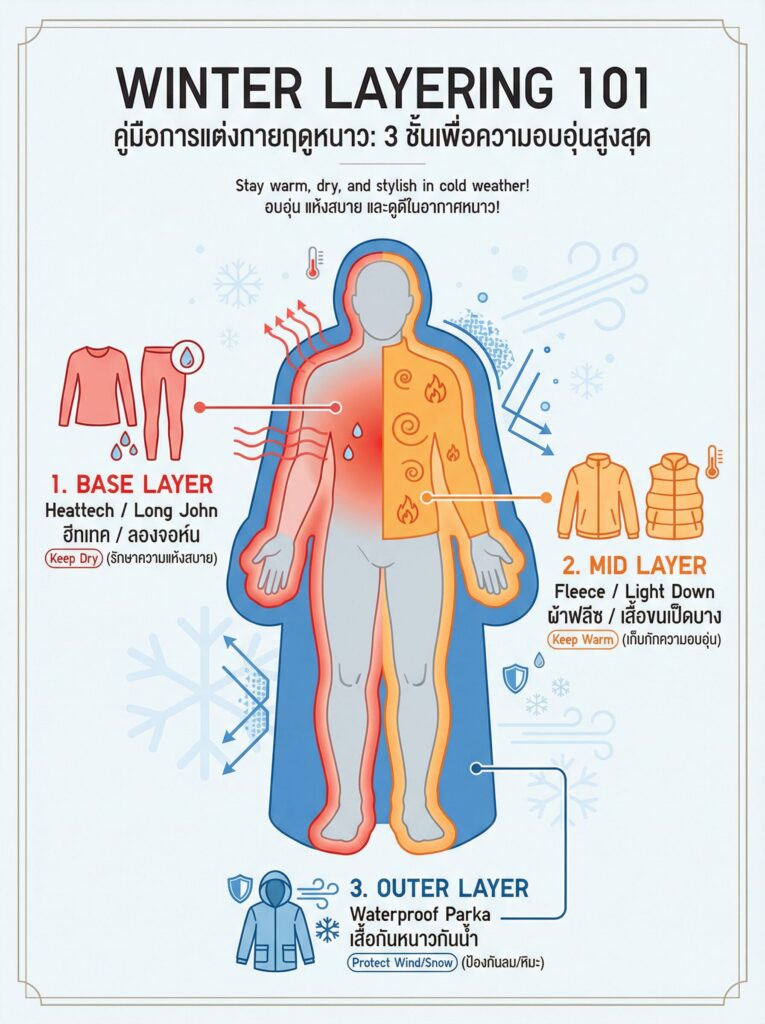 วิธีแต่งตัวเที่ยวเมืองหนาวแบบพิเศษในเบื้องต้น