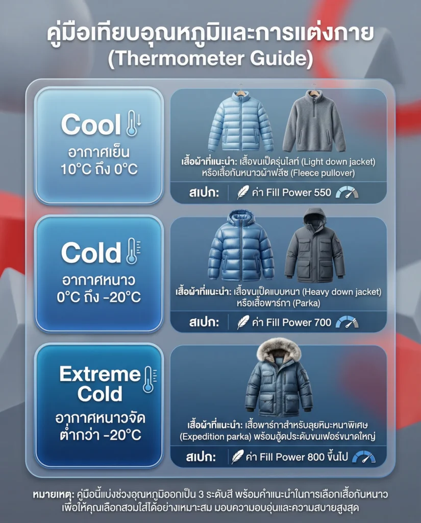 คู่มือเลือกเสื้อกันหนาวติดลบ