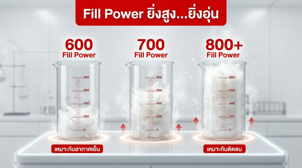 ค่า Fill Power เสื้อกันหนาว
