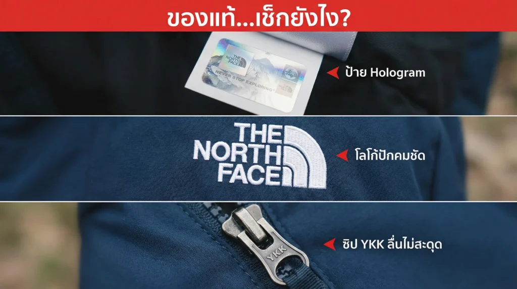 วิธีเช็กเสื้อกันหนาว North Face ของแท้