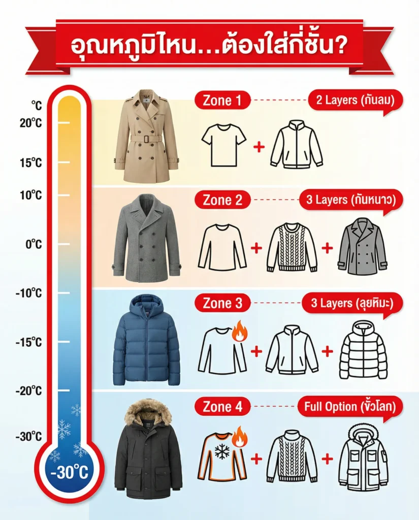 การเลือกใส่เสื้อกันหนาวให้ถูกประเภท