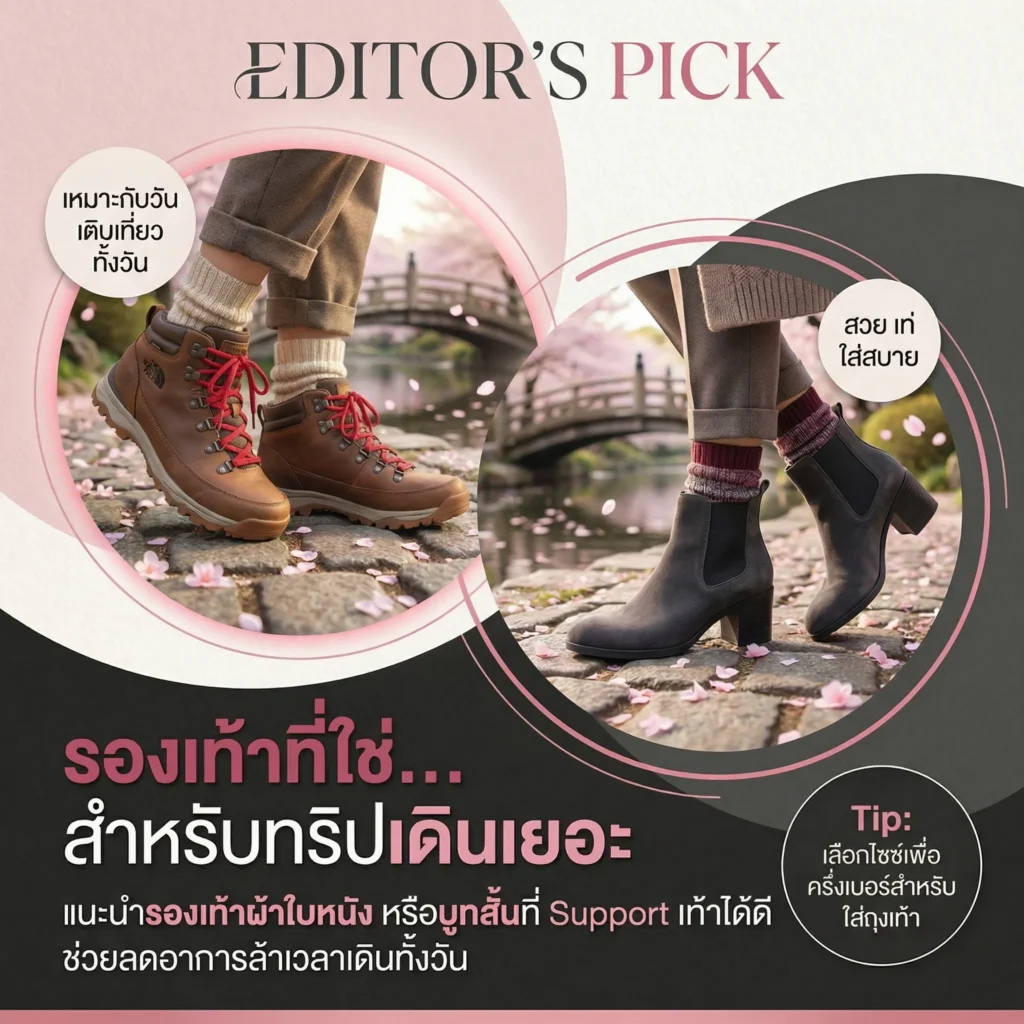 รองเท้าที่แนะนำสำหรับทริปเดินเยอะ