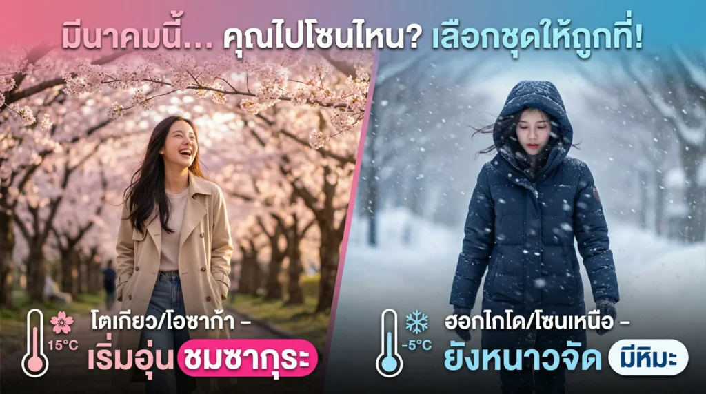 เที่ยวญี่ปุ่นเดือนมีนาคมยังคงอากาศหนาว