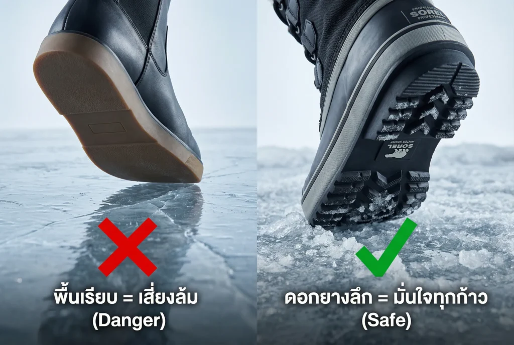 รองเท้าลุยหิมะ vs รองเท้าบูทแฟชั่น