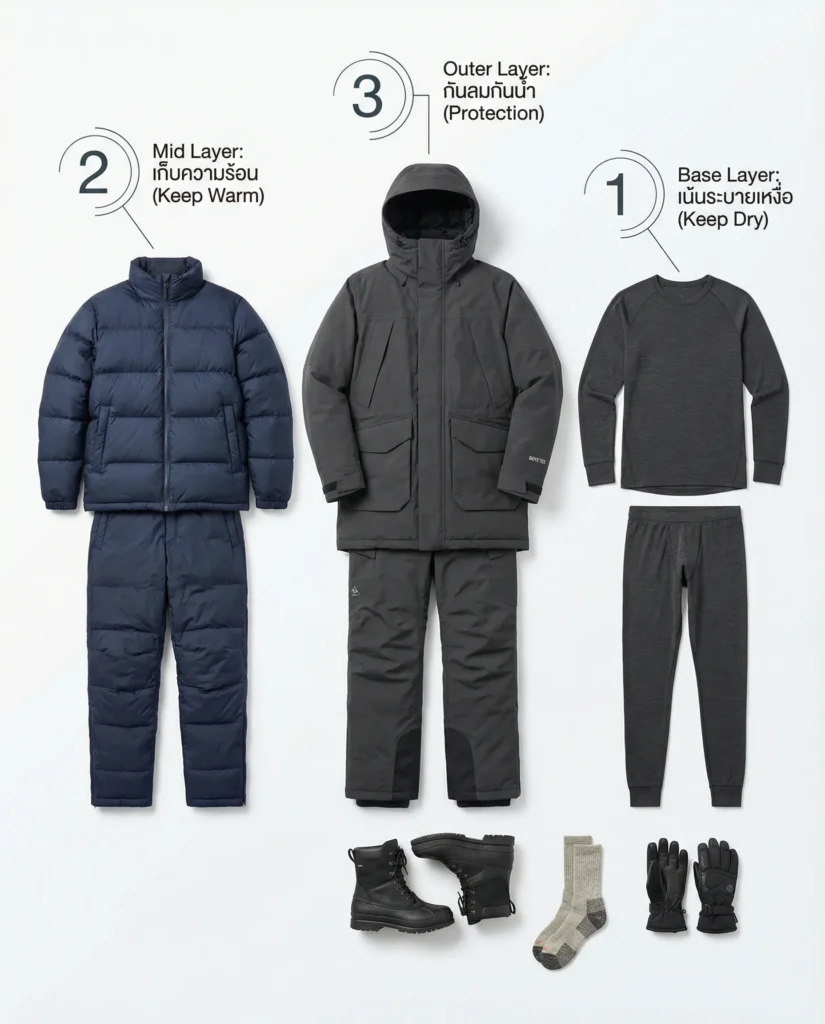 การแต่งตัวแบบ Layering เหมาะสมกับทริปล่าแสงเหนือ