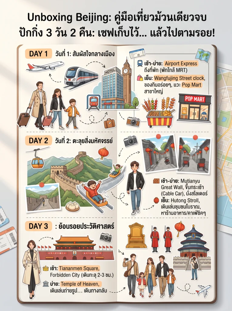วางแผนเที่ยวปักกิ่ง 3 วัน 2 คืนสำหรับมือใหม่