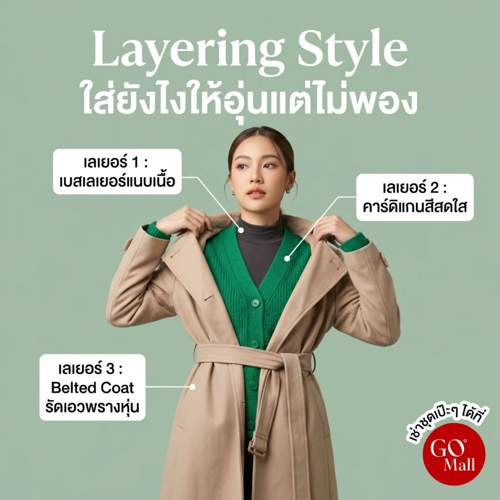 เทคนิคแต่งตัว Layering แมตช์เสื้อโค้ทกันหนาวผู้หญิง