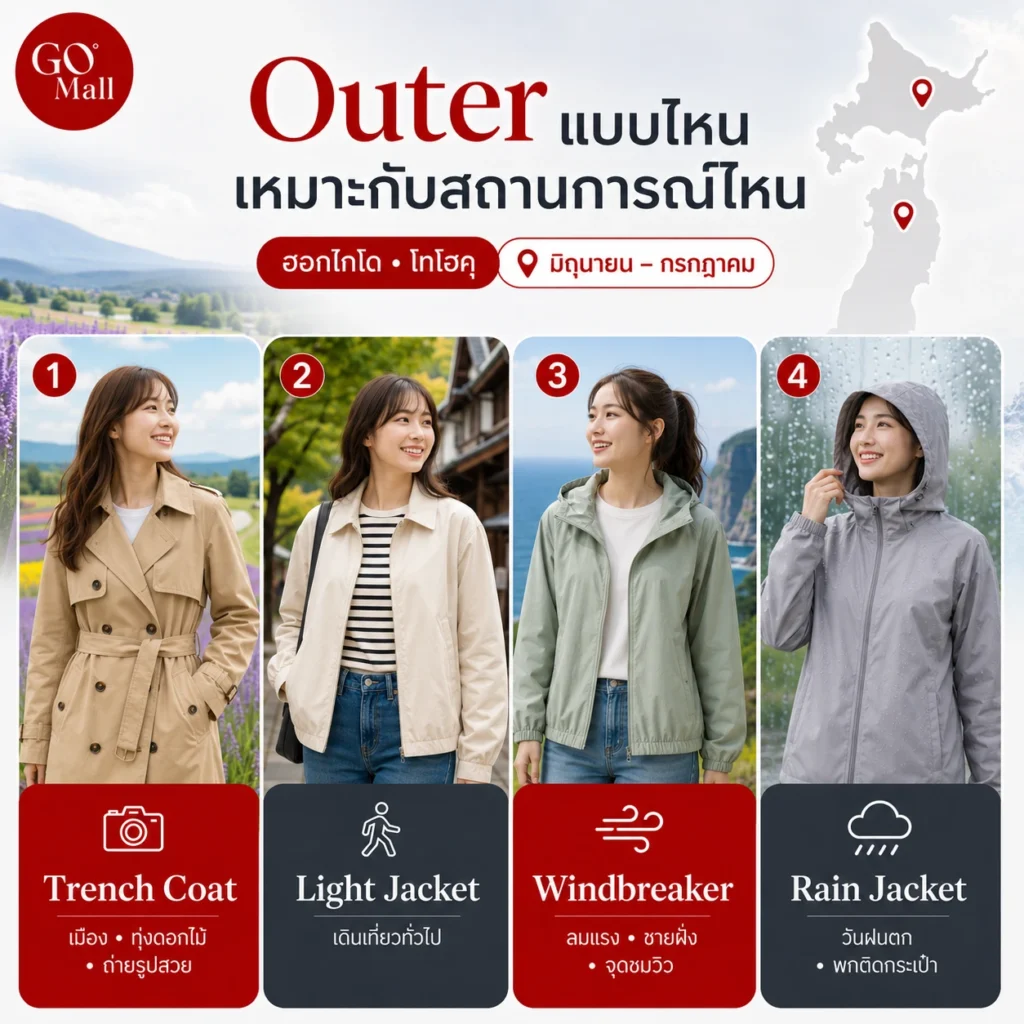 เสื้อคลุมที่เหมาะใส่เที่ยวฮอกไกโด-โทโฮคุ