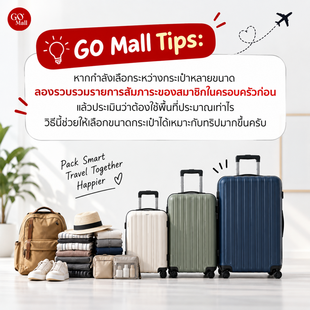Tips การเลือกขนาดกระเป๋าเดินทางให้เหมาะกับทริป