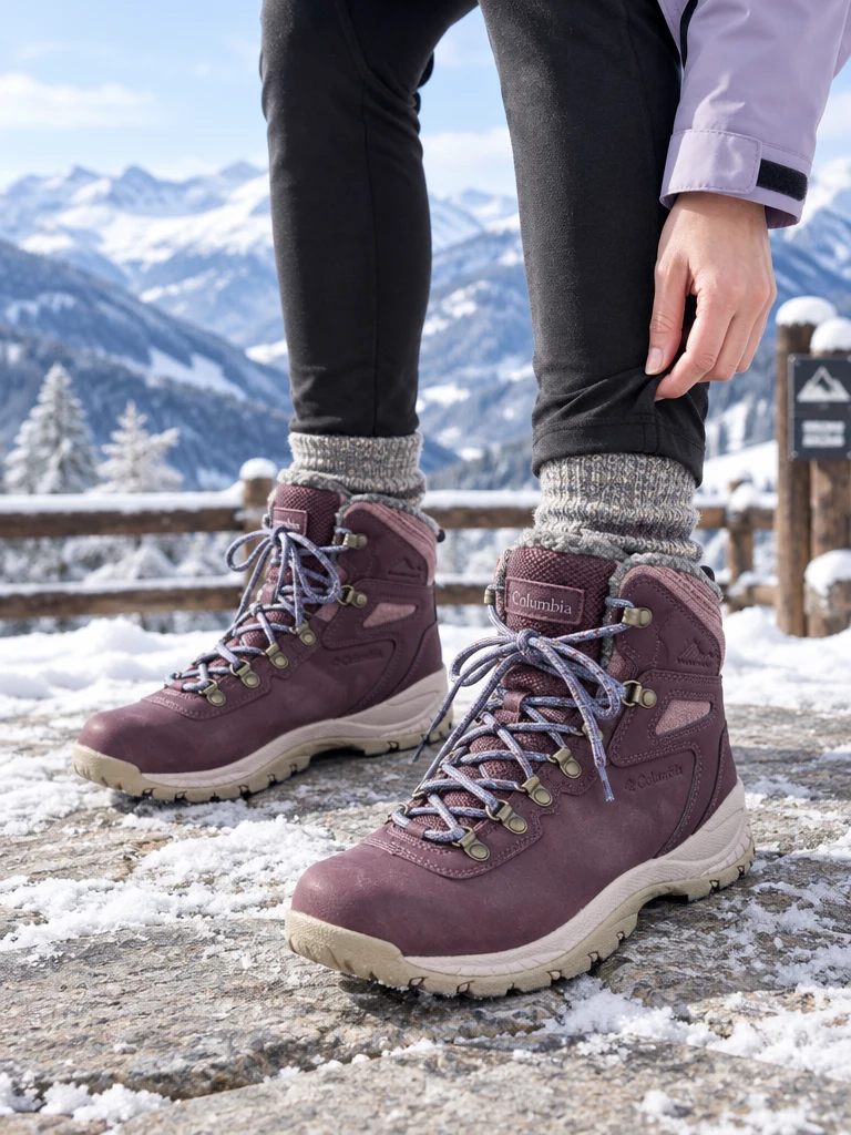 รองเท้าบูทกันหนาวลุยหิมะ Columbia Newton Ridge Waterproof Omni-Heat สีม่วงพาสเทล ภาพหลัก